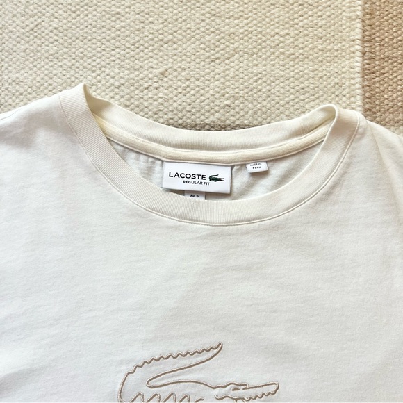 Lacoste White T-Shirt with Logo - Picture 5 of 8